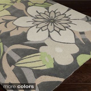 Gregory Hand tufted Modern Floral Wool Area Rug (5 X 76)