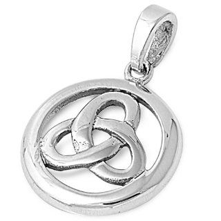 Celtic Triquetra Infinite Loop Pendant and Necklace in Sterling Silver Jewelry