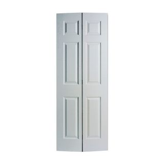 ReliaBilt 6 Panel Hollow Core Textured Molded Composite Bifold Closet Door (Common 80.75 in x 36 in; Actual 79 in x 35.5 in)