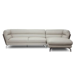 Baxton Studio Quall Gray Modern Sectional Sofa   Right Facing Chaise