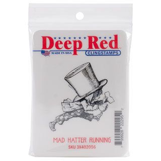 Deep Red Cling Stamp 2 X2   Mad Hatter Running