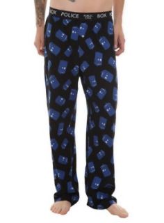 Doctor Who TARDIS Men's Pajama Pants Size  Large at  Mens Clothing store Pajama Bottoms