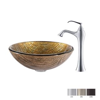 Kraus Terra Glass Vessel Sink And Ventus Faucet