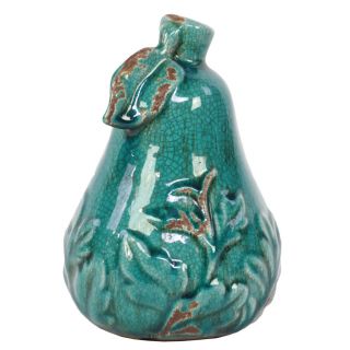 Turquoise Ceramic Pear Accent Piece