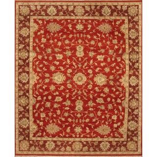 Hand Knotted Ziegler Rust Red Vegetable Dyes Wool Rug (8 X 10)