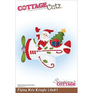 Cottagecutz Die 4 X6   Flying Kris Kringle