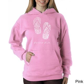Los Angeles Pop Art Los Angeles Pop Art Womens Beach Bum Flip Flops Sweatshirt Pink Size XL (16)