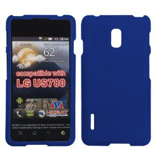 Fits LG US780 Hard Plastic Snap on Cover Titanium Solid Dark Blue Rubberized U.S Cellular Cell Phones & Accessories
