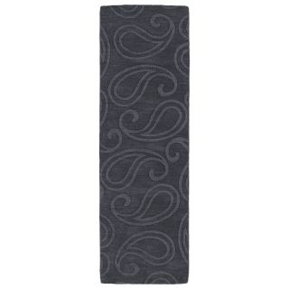 Trends Charcoal Paisley Wool Rug (26 X 8)