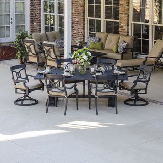 Lakeview Outdoor Designs St. Charles 7 piece Cast Aluminum Patio Furniture Dining Set Multi Size 7 Piece Sets