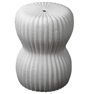 Privilege 18 inch High White Ceramic Garden Stool