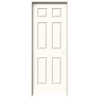 ReliaBilt 6 Panel Solid Core Textured Molded Composite Left Hand Interior Single Prehung Door (Common 80 in x 28 in; Actual 81.68 in x 29.56 in)