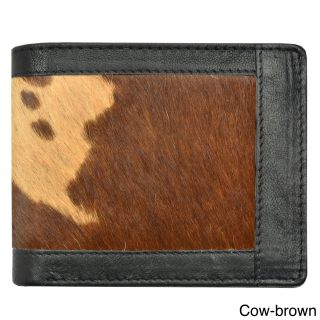 Yl Fashion Faux Fur Panel Bi fold Wallet