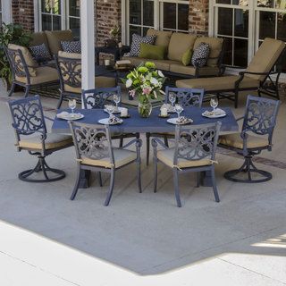 Lakeview Outdoor Designs Camellia 7 piece Cast Aluminum Patio Furniture Dining Set Grey Size 7 Piece Sets