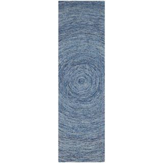 Safavieh Handmade Ikat Dark Blue/ Multi Wool Rug (23 X 12)