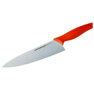 Rachael Ray Cutlery 8 inch Japanese Stainless Steel Chefs Knife With Orange Handle And Sheath