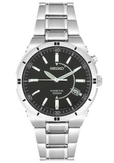 Seiko SKA347  Watches,Mens Kinetic  Stainless Steel Black Dial, Casual Seiko Kinetic Watches