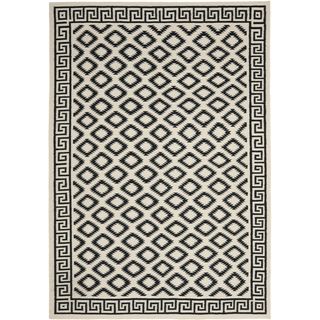 Safavieh Hand woven Moroccan Dhurrie Ivory/ Black Wool Rug (9 X 12)