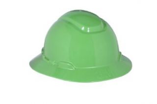 3M Full Brim Hard Hat H 804R, 4 Point Ratchet Suspension, Green Hardhats