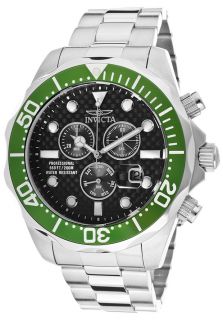 Invicta 12569  Watches,Mens Pro Diver Chronograph Black Textured Stainless Steel, Casual Invicta Quartz Watches