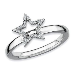 Stackable Expressions™ Diamond Accent Star Ring in Sterling Silver