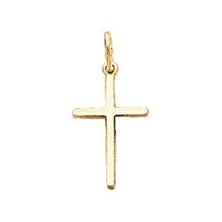 Cross Pendant with 18 inch necklace 14K Yellow Gold 15.5X10mm Jewelry