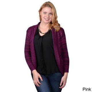 Tressa Tressa Designs Womens Contemporary Plus Long Open Front Cardigan Pink Size Extra Large
