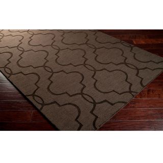 Surya Carpet, Inc Hand Loomed Sedona Casual Solid Tone on tone Moroccan Trellis Wool Area Rugs (8 X 11) Brown Size 8 x 11