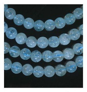 Blue Aquamarine Natural 6mm Smooth Round Beads Strand 15.5"