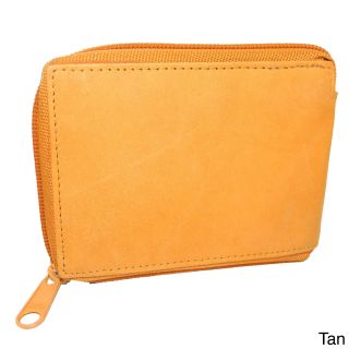 Hollywood Tag Leather Billfold Zip around Wallet