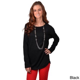 Journee Collection Juniors Long Sleeve Ribbed Sleeve Sweater