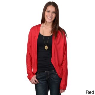 Journee Collection Journee Collection Womens Dolman Sleeve Open Front Cardigan Red Size S (4  6)