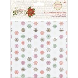 Papermania First Noel Vellum Pack 6 X6 10/sheets   5 Pearlescent Designs/2 Each (3 W/foil)