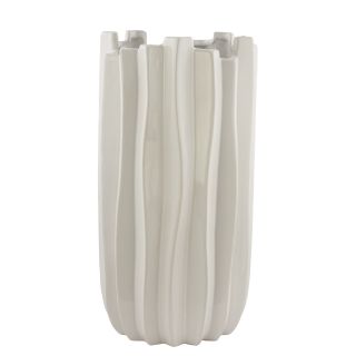 Tall Carolina White Ceramic Vase