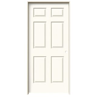 ReliaBilt 6 Panel Solid Core Textured Molded Composite Left Hand Interior Single Prehung Door (Common 80 in x 36 in; Actual 81.68 in x 37.56 in)