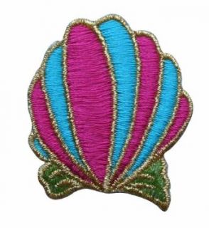 ID #0336 Seashell Embroidered Iron On Applique Patch