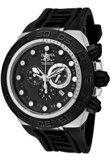Invicta 1530  Watches,Mens Subaqua/Sports Chronograph Black Dial Black Polyurethane, Chronograph Invicta Quartz Watches