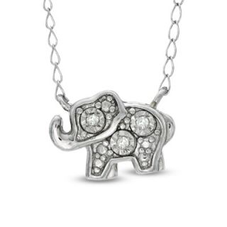 ® Diamond Accent Elephant Necklace in Sterling Silver   17   Zales