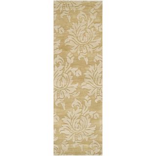 Hand Loomed Fremont Casual Solid Tone on tone Floral Wool Area Rug (26 X 8)