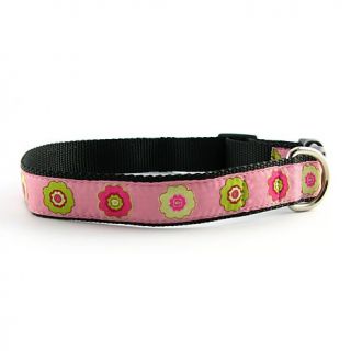 Isabella Cane Woven Ribbon Dog Collar   Primrose Pink XL