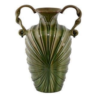 Privilege Tall Ceramic Green Vase