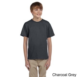 Jerzees Youth Boys Hidensi t Cotton T shirt Grey Size L (14 16)
