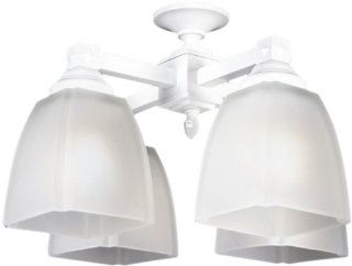 Casablanca Fan Company KG4WA 11 Shaker Four Light Incandescent Fixture, Snow White Finish with Four Frosted Glass Shades   Ceiling Fan Light Kits  