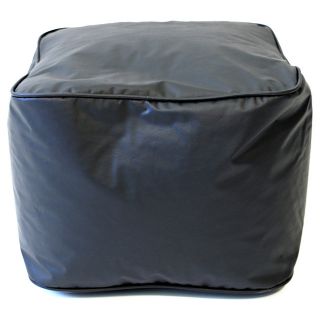 Gold Medal Vinyl Small Leather Look Ottoman Black Size Small