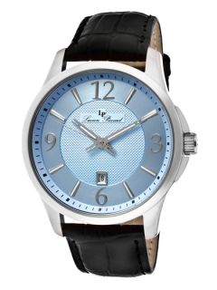 Mens Adamello Stainless Steel & Black Watch by Lucien Piccard Watches
