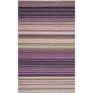 Safavieh Hand woven Marbella White/ Lilac Wool Rug (8 X 10)