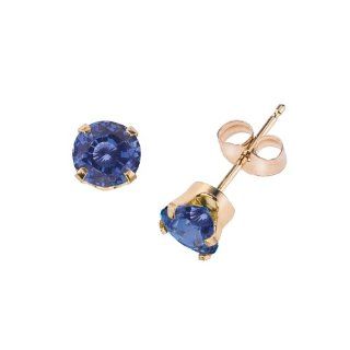 14k Gold Genuine 5mm Sapphire September Birthstone Children's Earrings Stud Earrings Jewelry