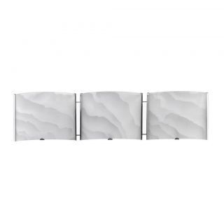 Square Contemporary Frosted 3 Light Bath/vanity In Chrome
