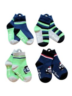 Boys Police Car Socks 4 Pack by EZ Sox