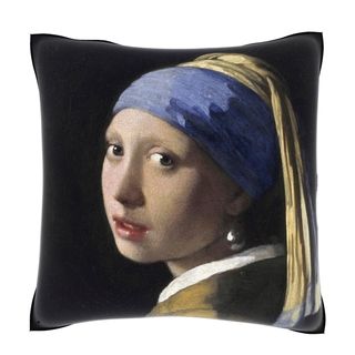 Custom Photo Factory Johannes Vermeer Girl With Pearl Earring 18 inch Velour Throw Pillow Multi Size 18 x 18